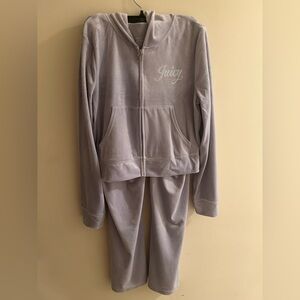 Juicy Couture Lrg Lavender Haze 2 Piece Velour Track Suit Y2K Athleisure Sparkly